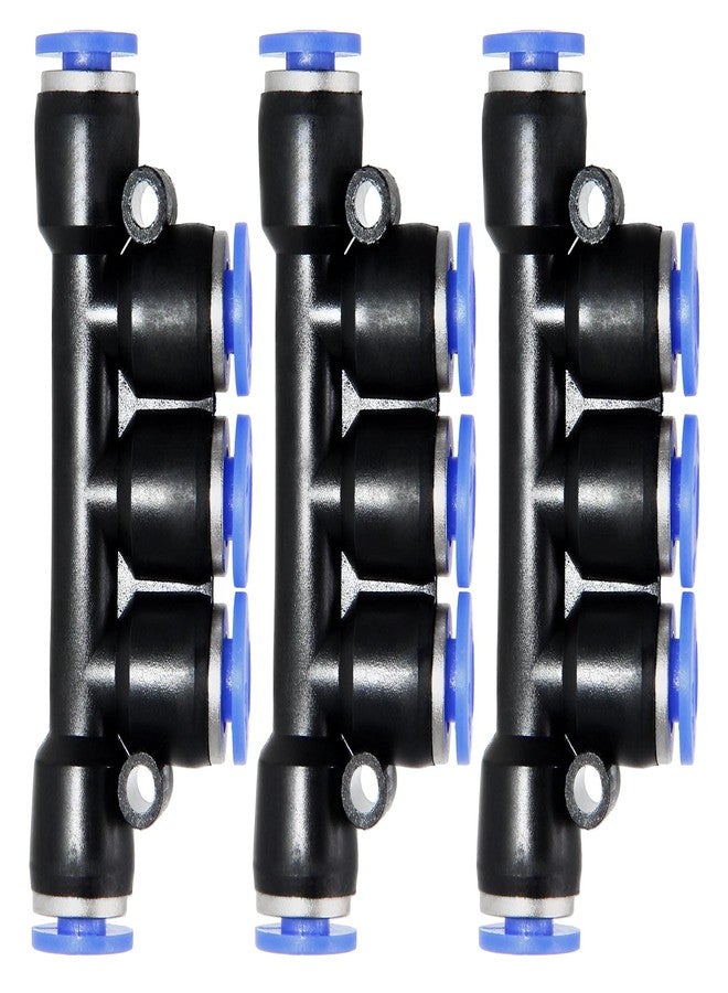 Mecion 4mm Push to Connect Fittings Inline Manifold Union Tubing Fitting Plastic Quick Release Connectors, Pack of 5 - Image 1